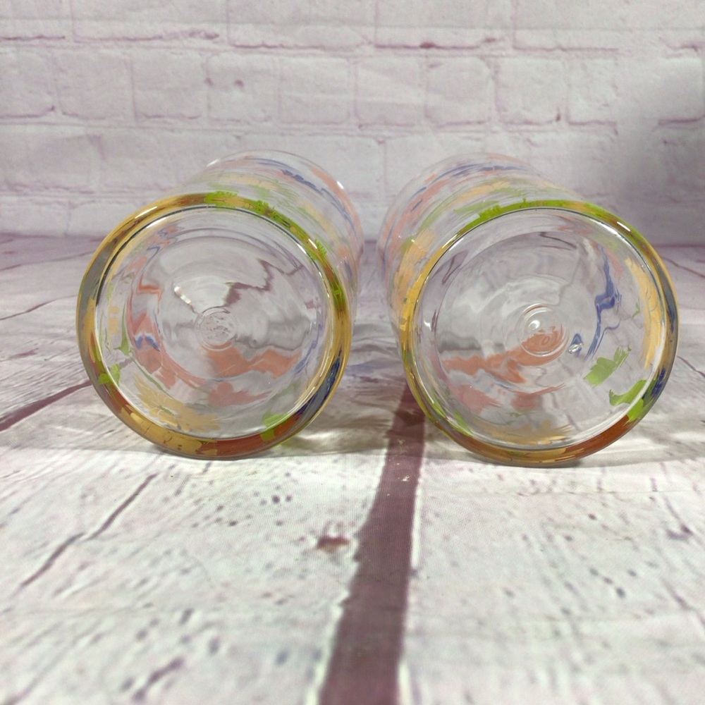 Vintage Colorful Floral Glass Tumblers - Picture 5 of 5